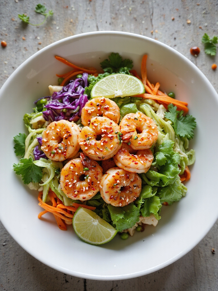 spicy sriracha shrimp slaw