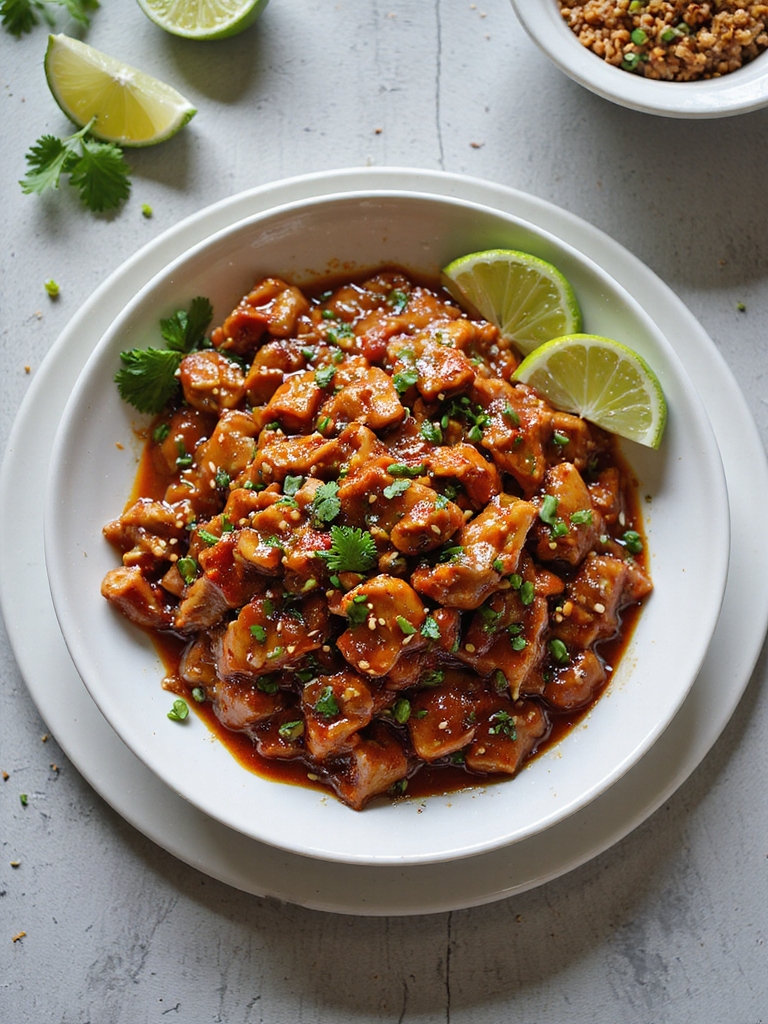 spicy tangy global braised pork