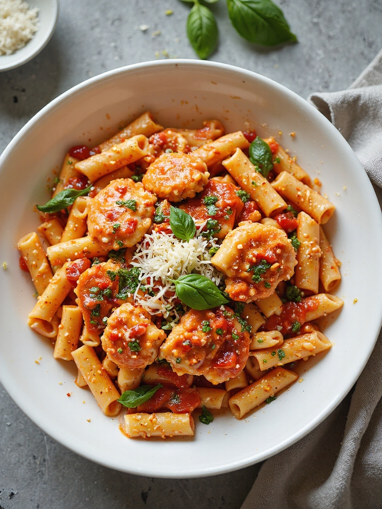 spicy tomato crab penne
