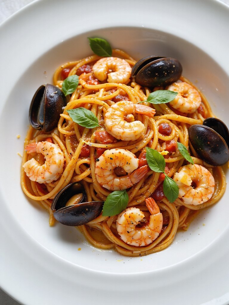 spicy tomato seafood pasta
