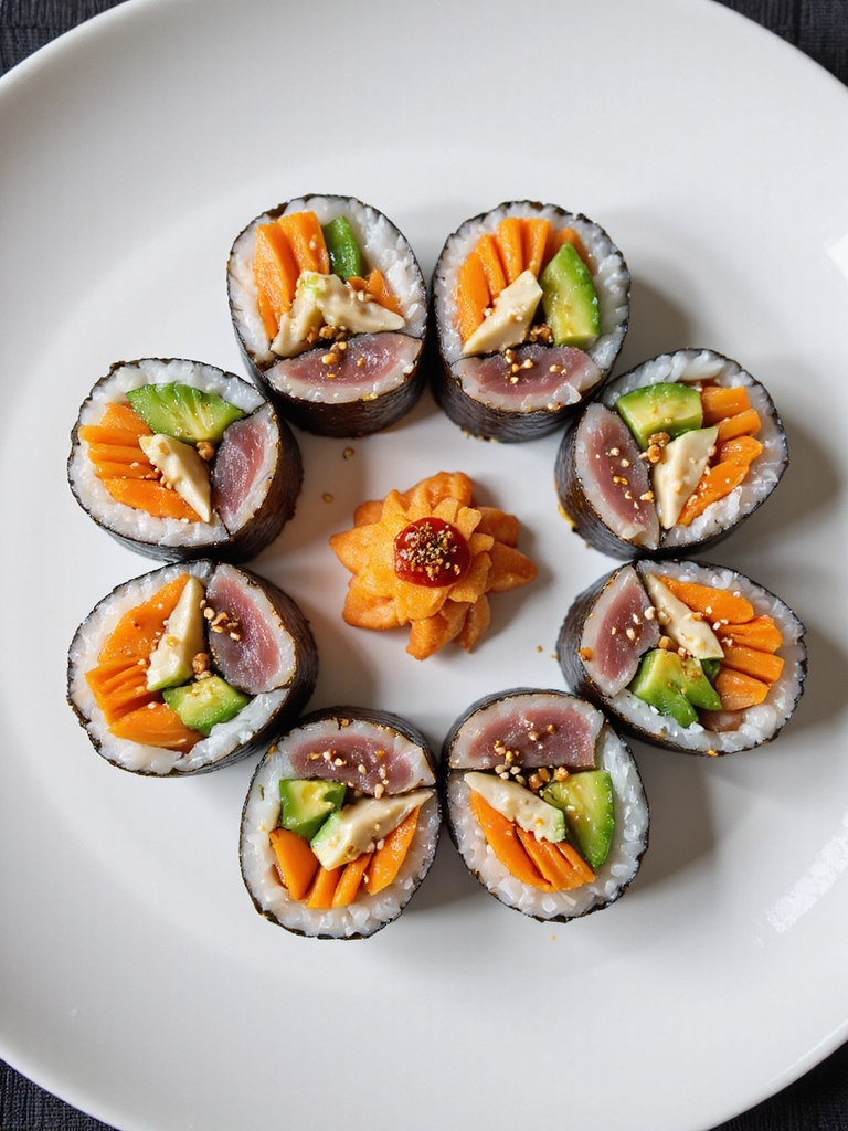 spicy tuna avocado rolls