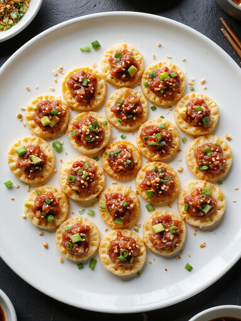 spicy tuna on wontons