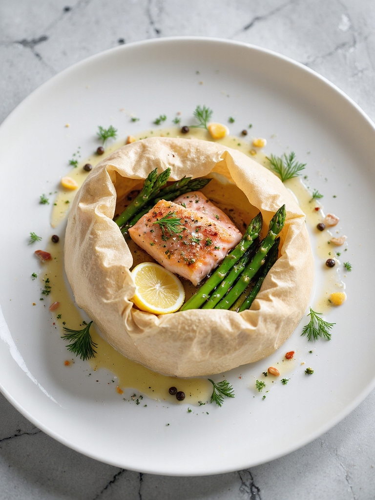 steam baked herb salmon parcels