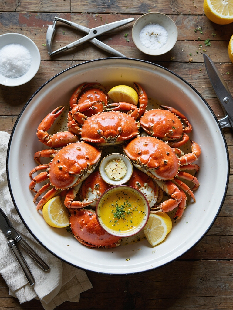 steamed crabs with drawn butter