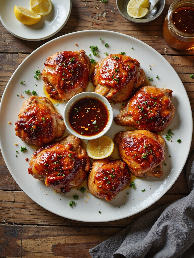 sticky honey glazed grilled thighs