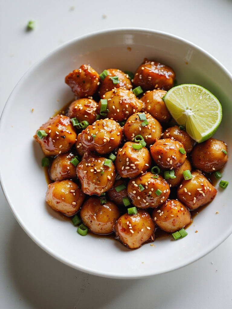sticky honey sesame air fried bites