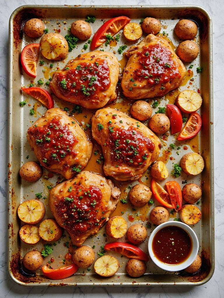 sticky sweet sheet pan chicken