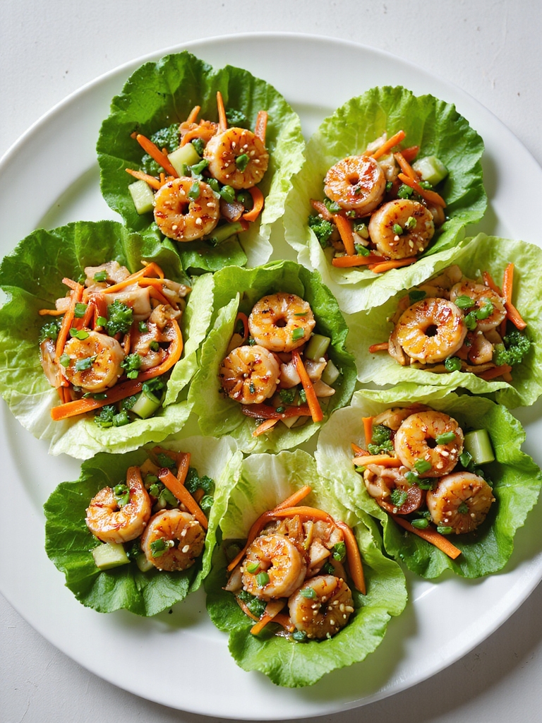 sweet savory glazed shrimp wraps