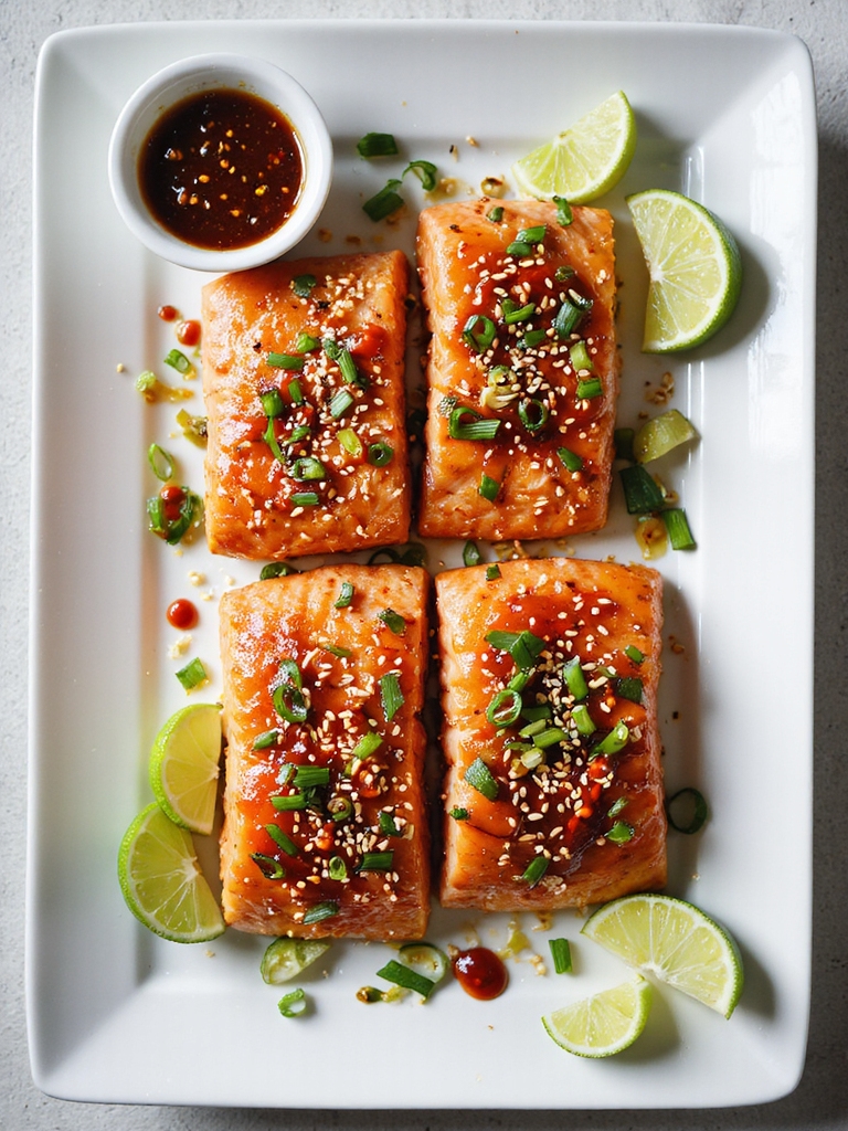 sweet spicy maple sriracha glazed salmon