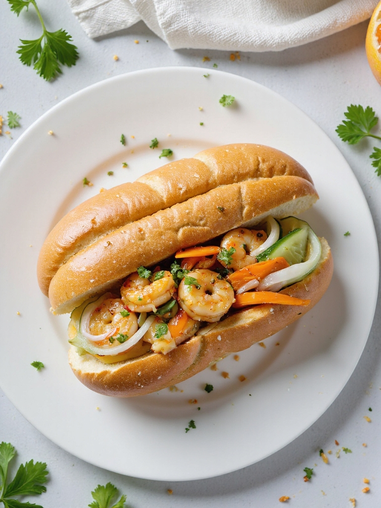 sweet spicy sour shrimp banh mi