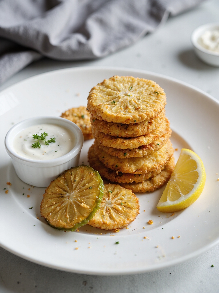 tangy crunchy air fried pickles