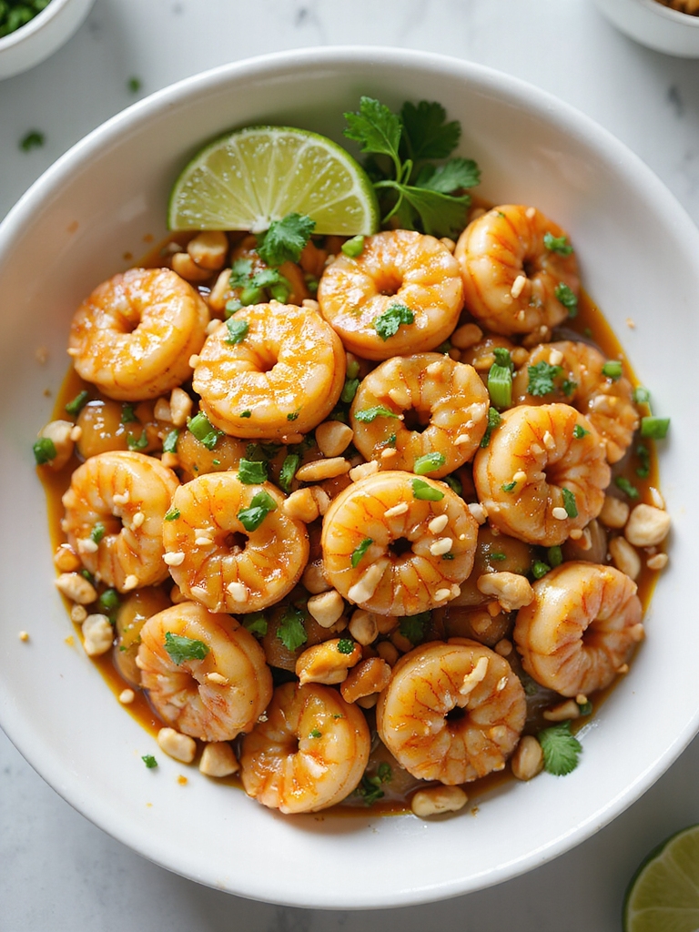 tangy peanut lime shrimp