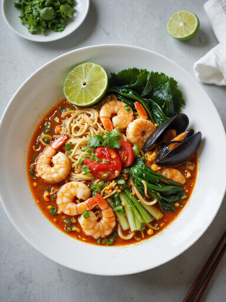 tangy tomato seafood ramen