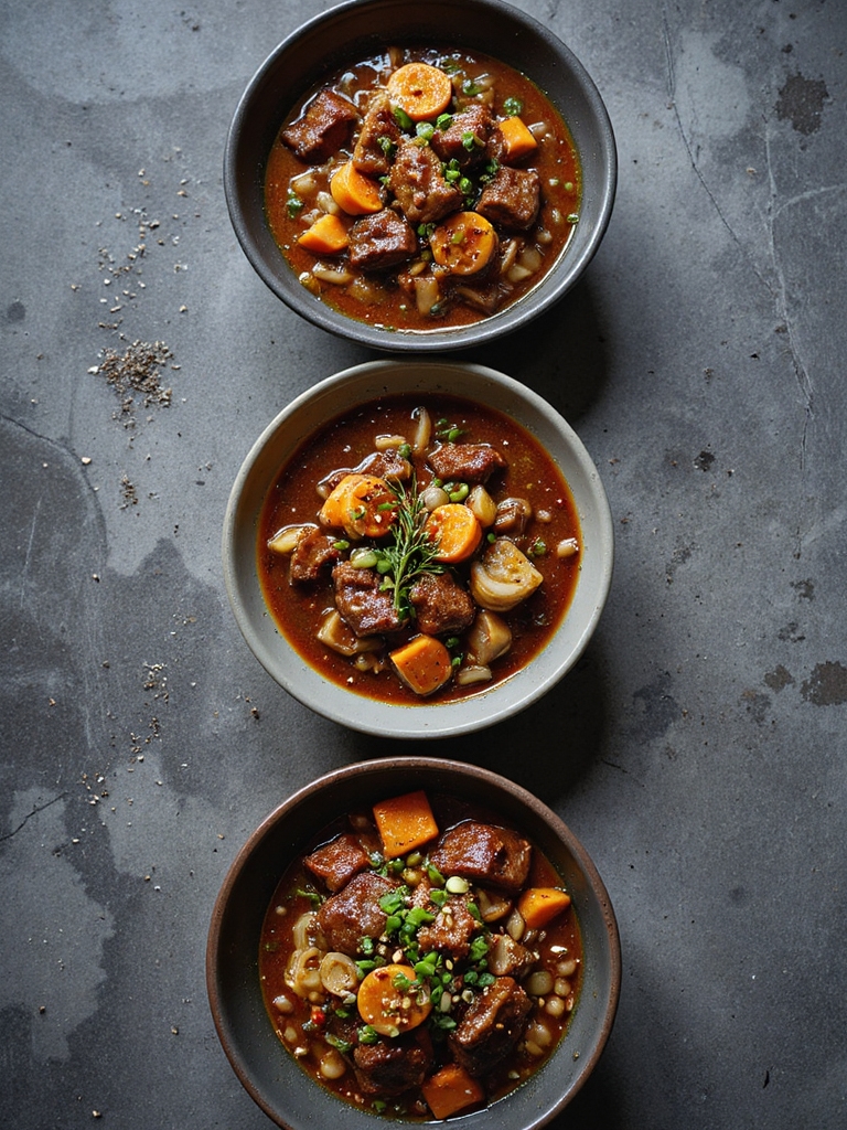 three braises three finishes