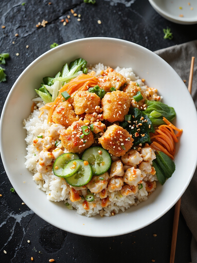 trendy fresh crab sushi bowl