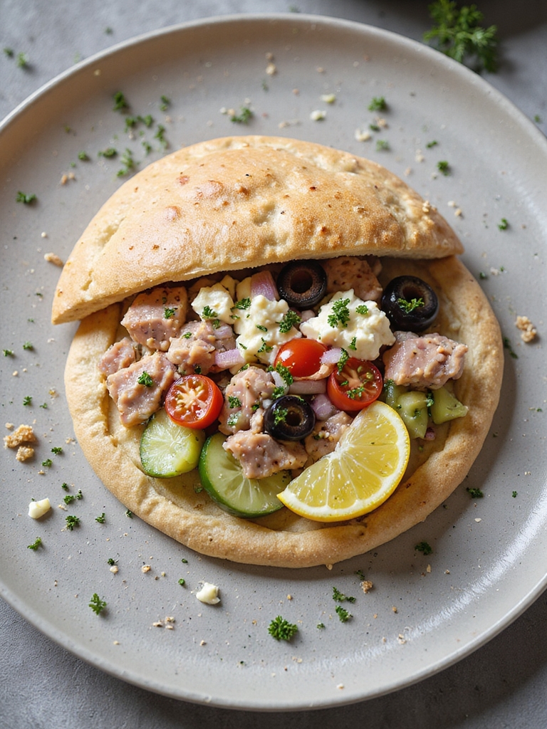tuna feta mediterranean pita