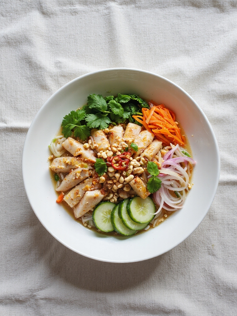 vietnamese herb and fish salad