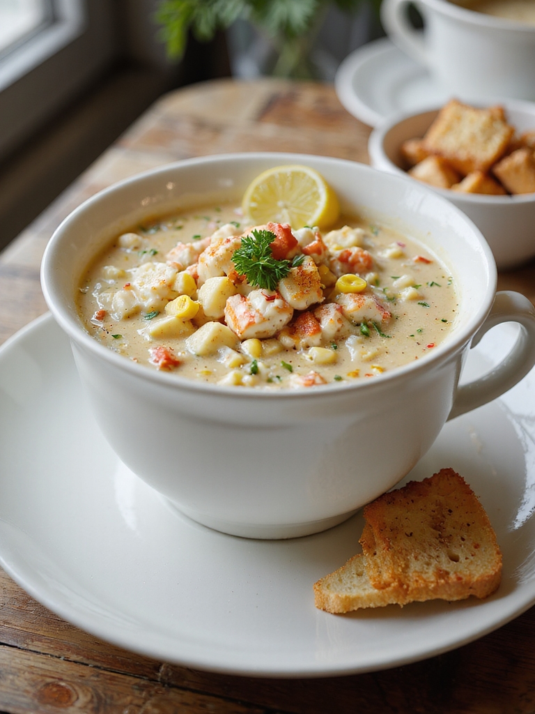 warm hearty crab soup