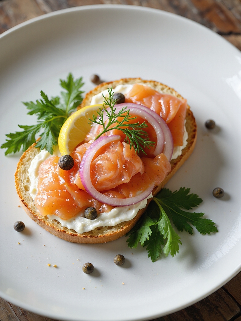 warm toast silky smoked salmon