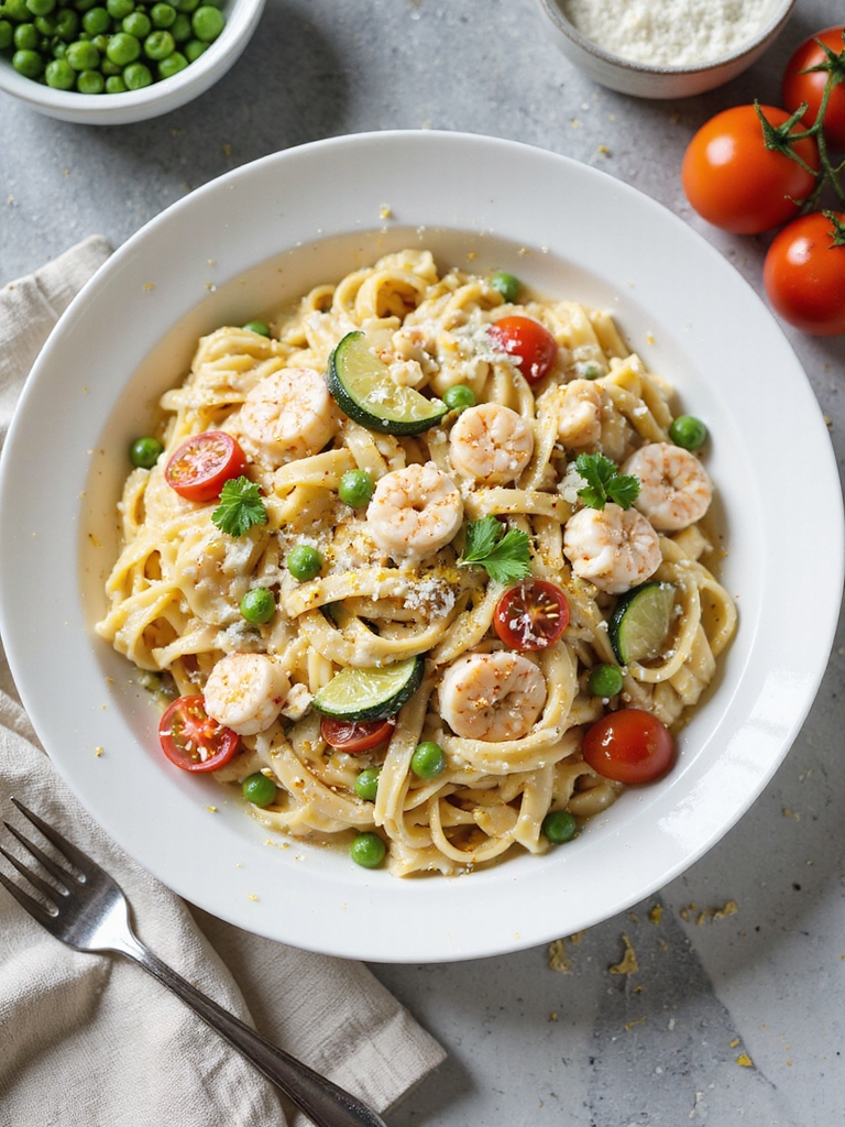 yogurt based lighter crab alfredo