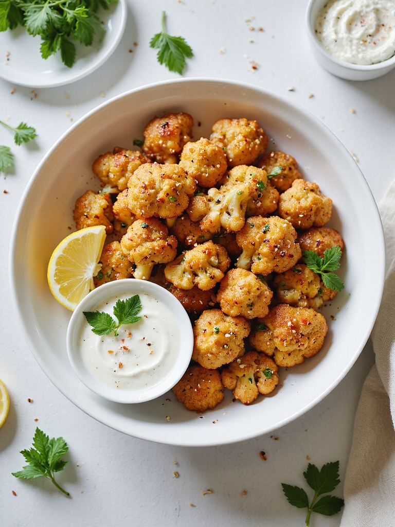za atar crisp air fried cauliflower