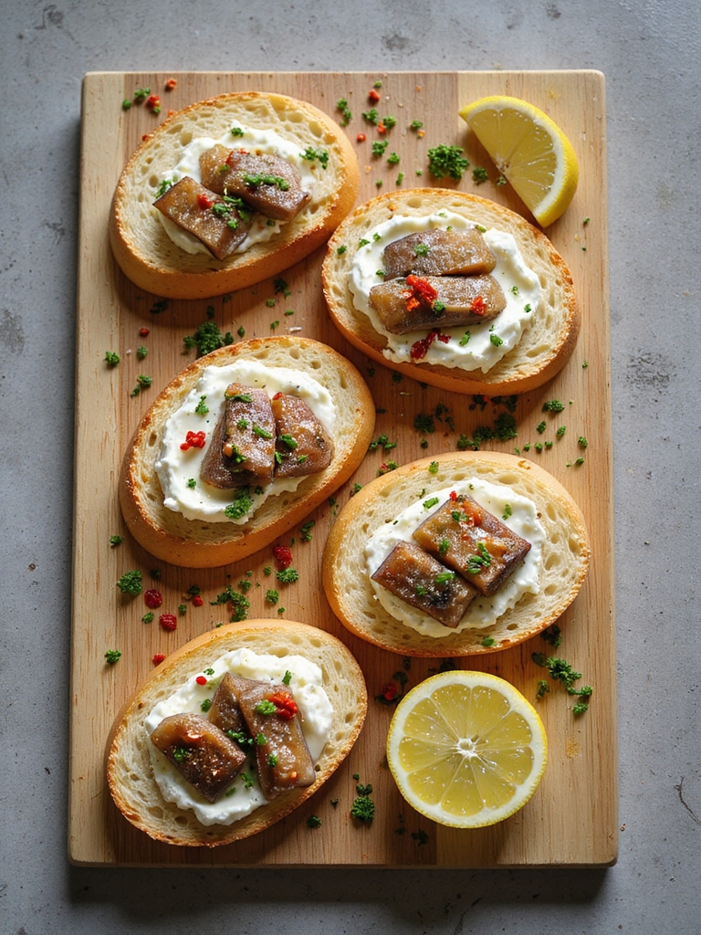 zesty lemon ricotta sardines