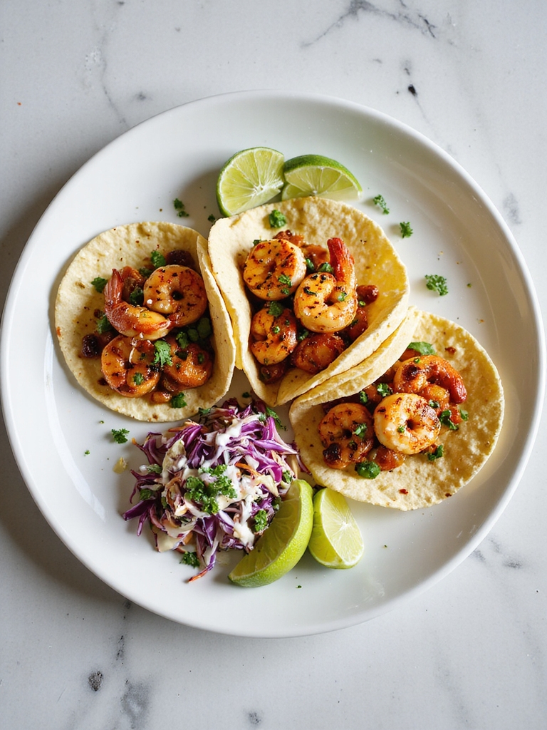 zesty pan seared shrimp tacos