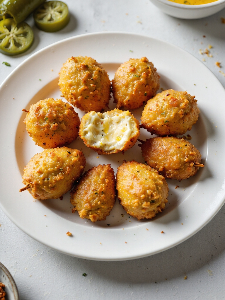 zesty pickle studded cheesy poppers
