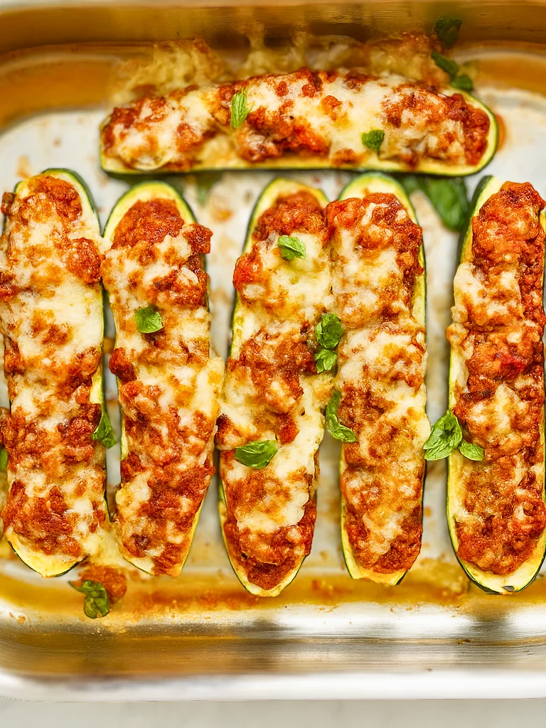 Zucchini Ground Beef Boats